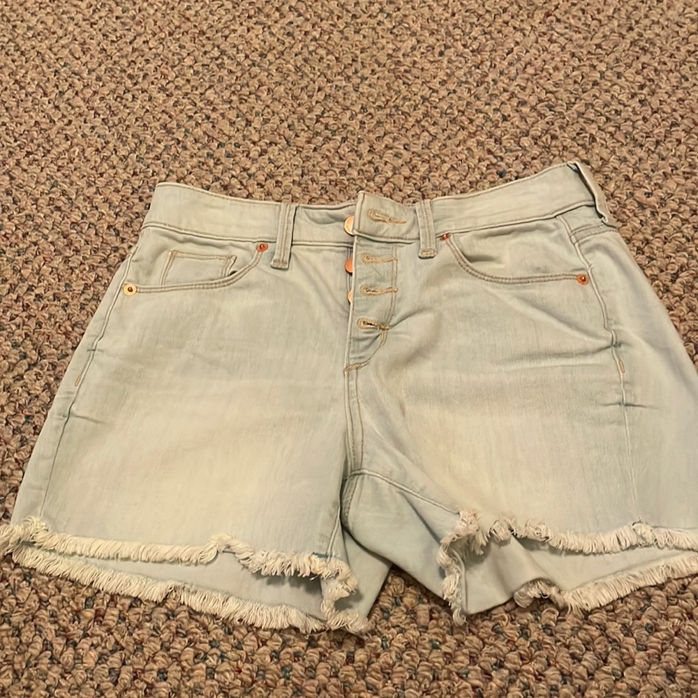 light wash denim shorts